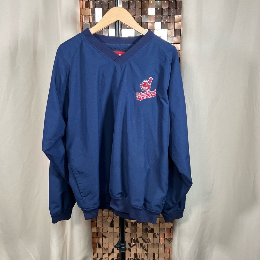 Kobe Navy & Red Pullover Vneck Lightweight Stratford Jacket Size Small